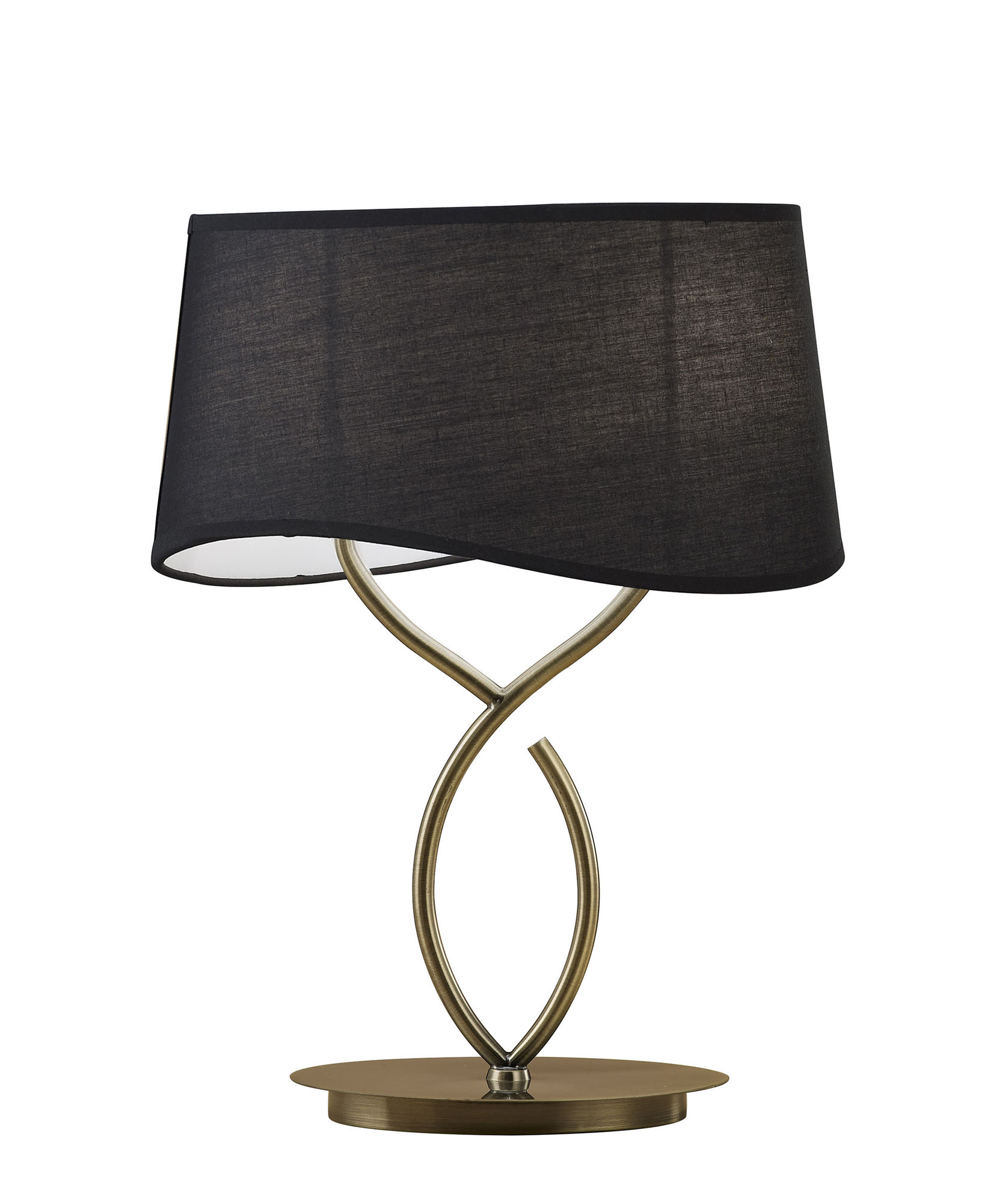 Ninette Antique Brass-Black Table Lamps Mantra Shaded Table Lamps